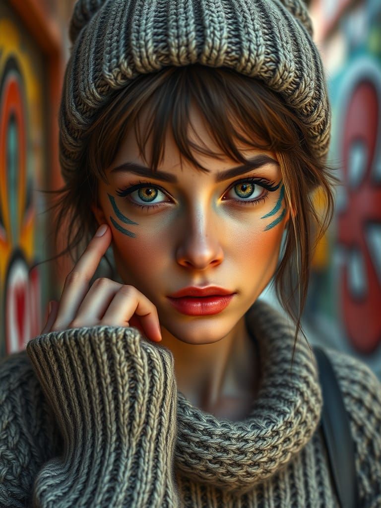 Phenomenal Street Artist Portrait in 8K