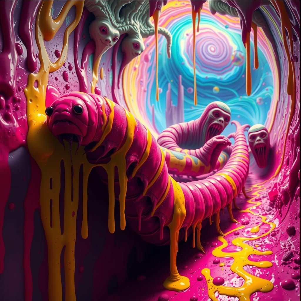 Neon Centipede Descends into Dreamlike, Surreal Vortex
