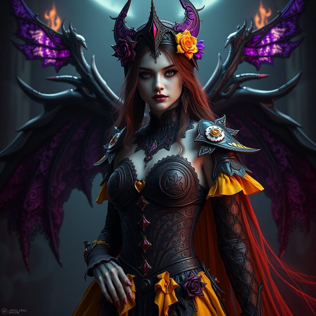 Dark Fantasy Heroine in Gothic Attire