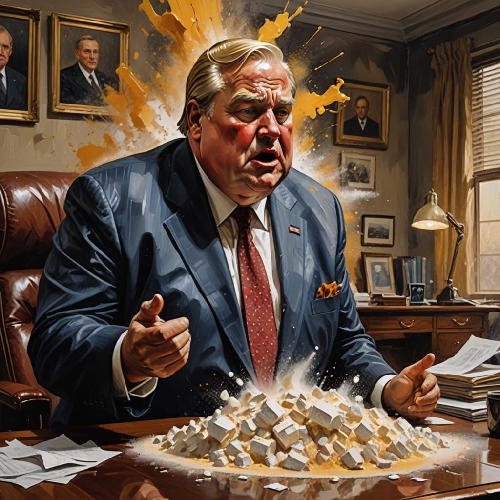 Satirical Portrait of a Politician's Midlife Crisis in Exces...