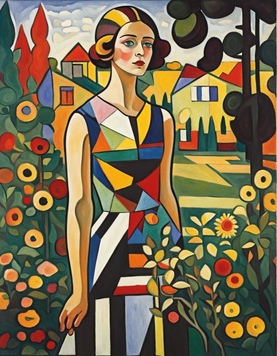 Geometric Garden: A Kandinsky-Inspired Painting