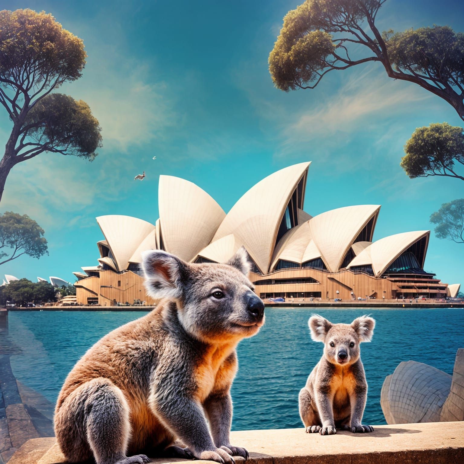 Sydney Opera House and Wildlife Double Exposure
