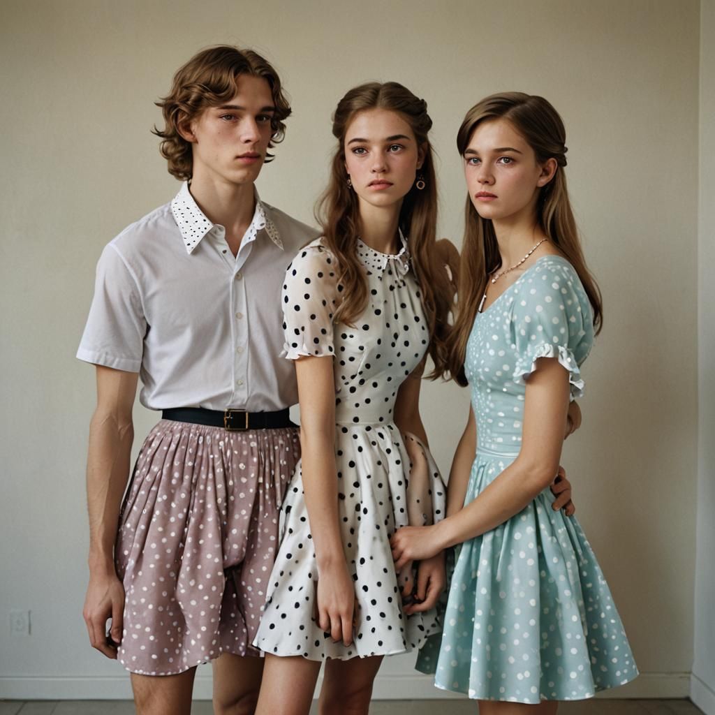 Elegant Portrait of a Young Couple in Polka Dots