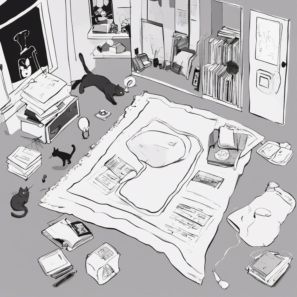 Minimalist White Room with Black and White Accents