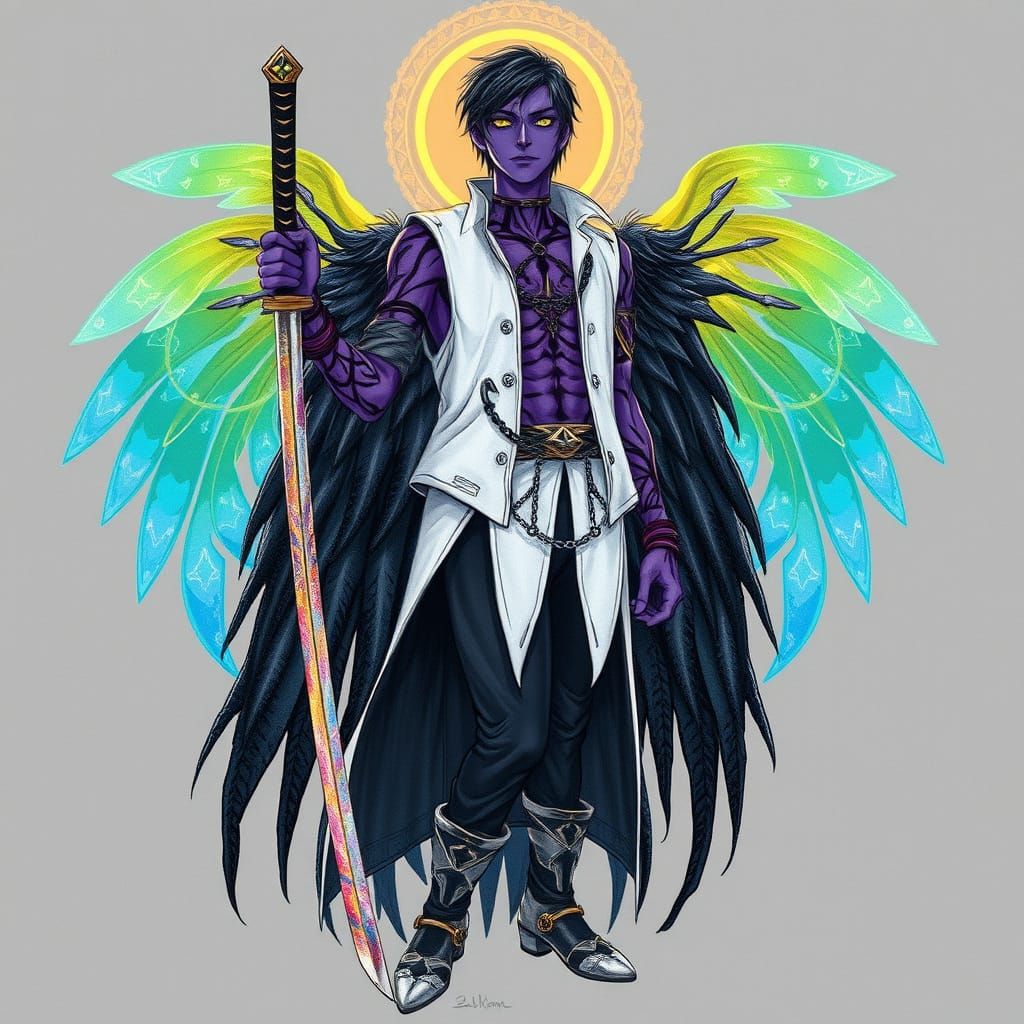 Gothic Anime Deathgod with Psychedelic Aura