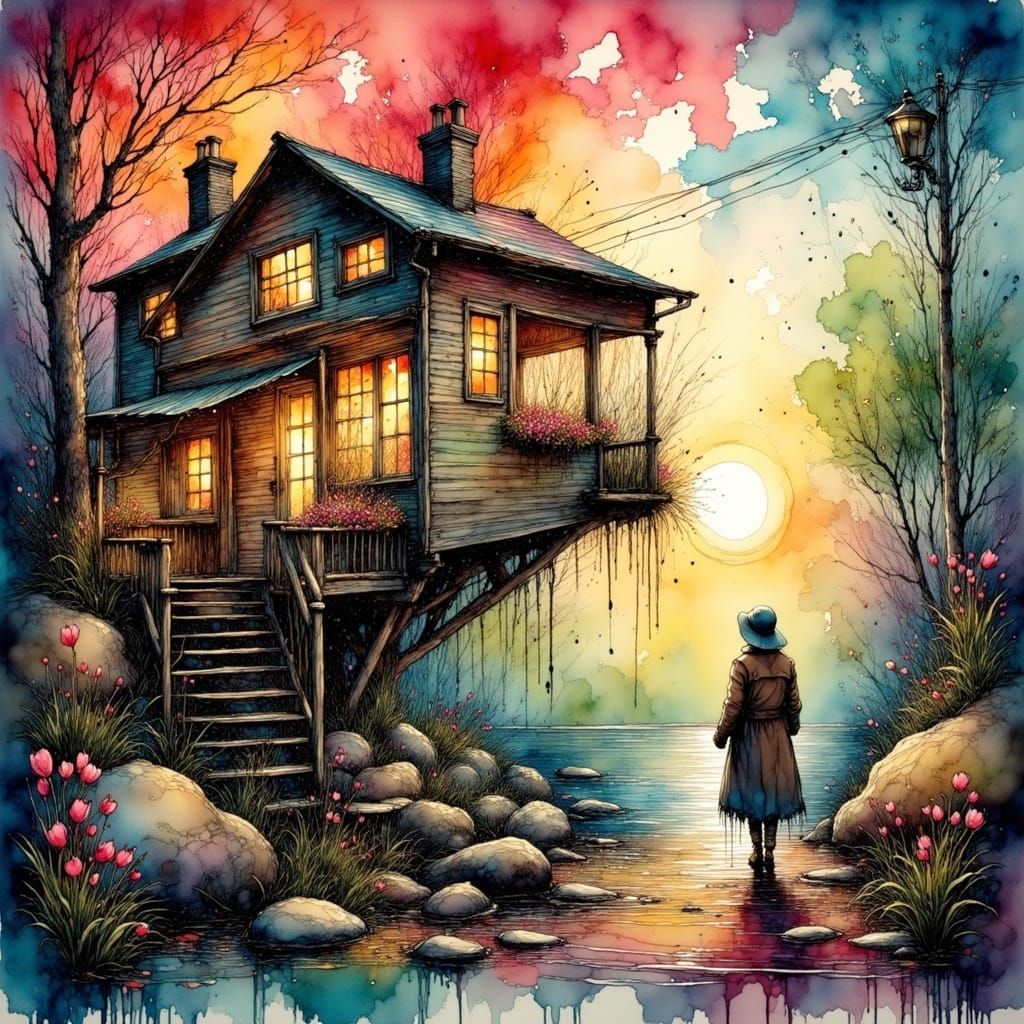 AI Image Generated Using Ink Poet LoRA Model