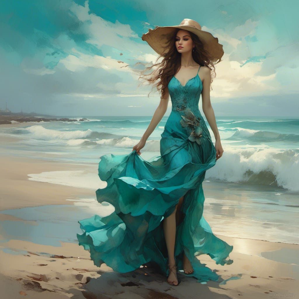 Enjoying The Windy Beach