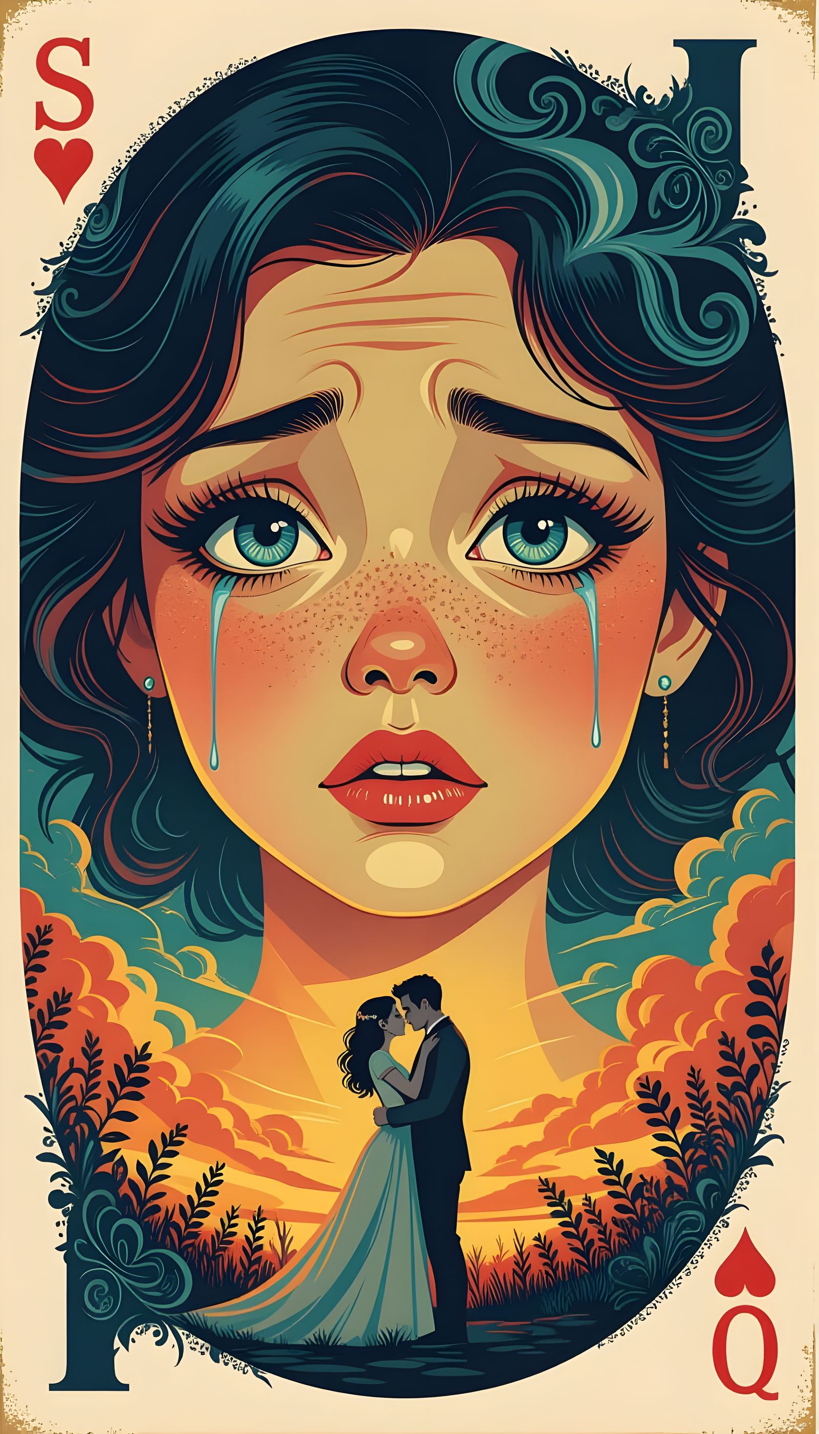 Sadistic Lovestory: Girl in Letter, Matte Painting