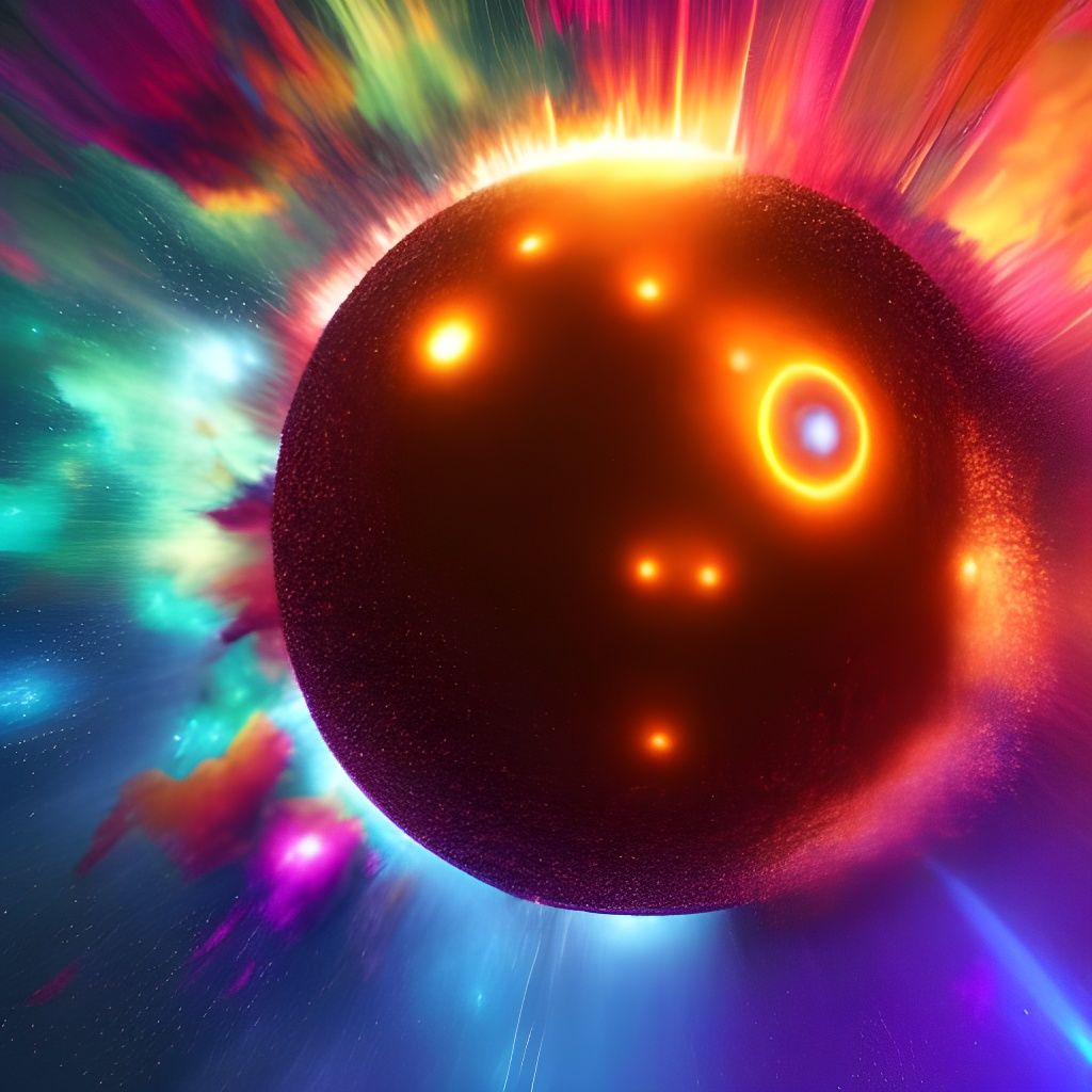 Vibrant Star Explosion in Hyperrealistic Digital Art