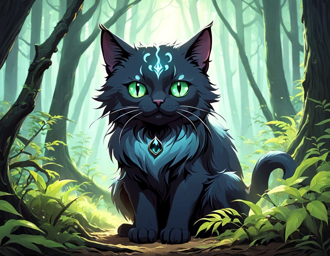 Whispering Cat in Eldritch Forest