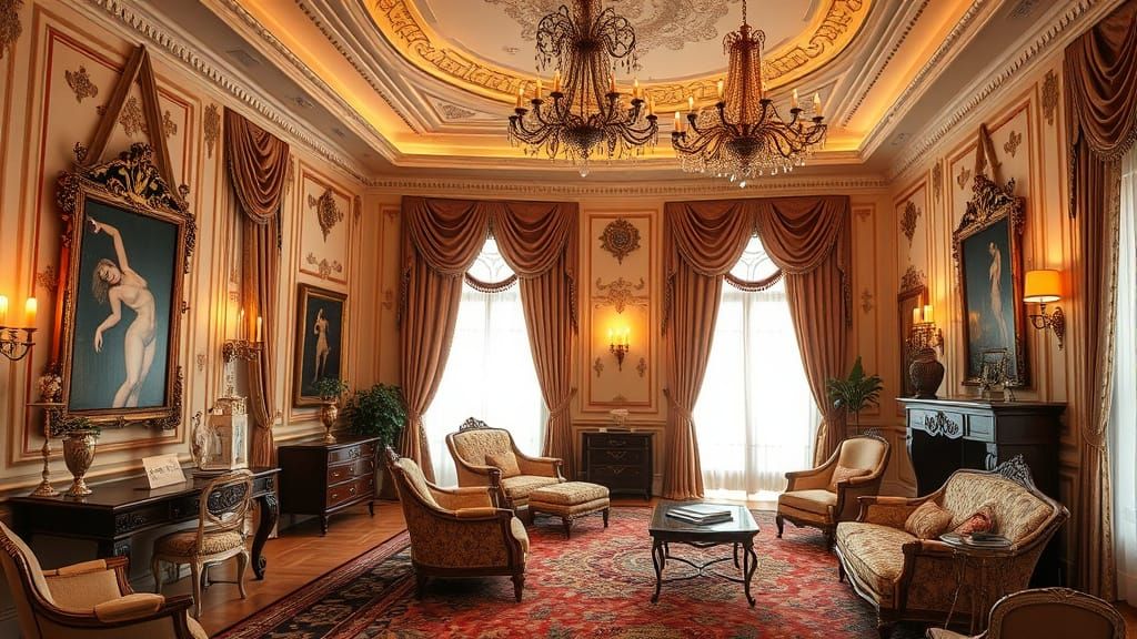 Elegant Room with Refined Furnishings and Warm Lighting