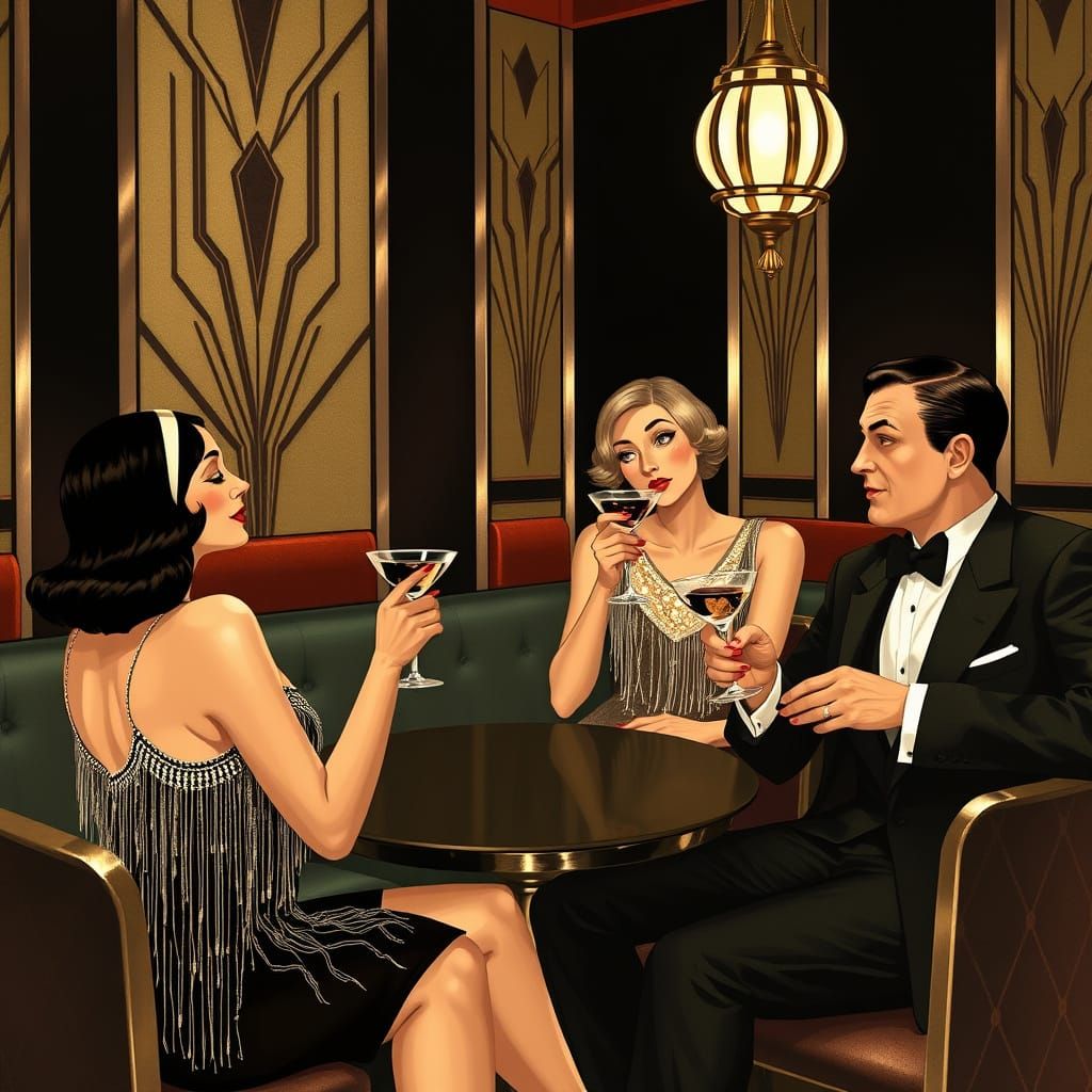 Art Deco Flappers at the Stork Club, 1922