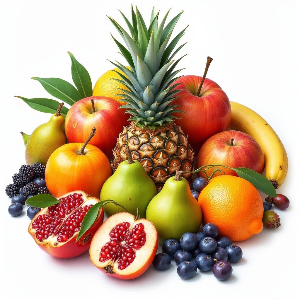 Vibrant Fruits in 19th-Century Botanical Style