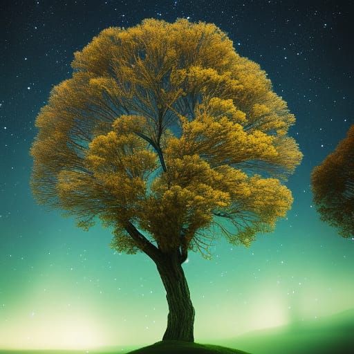 Galactic Tree of Stars in Sci-Fi Space