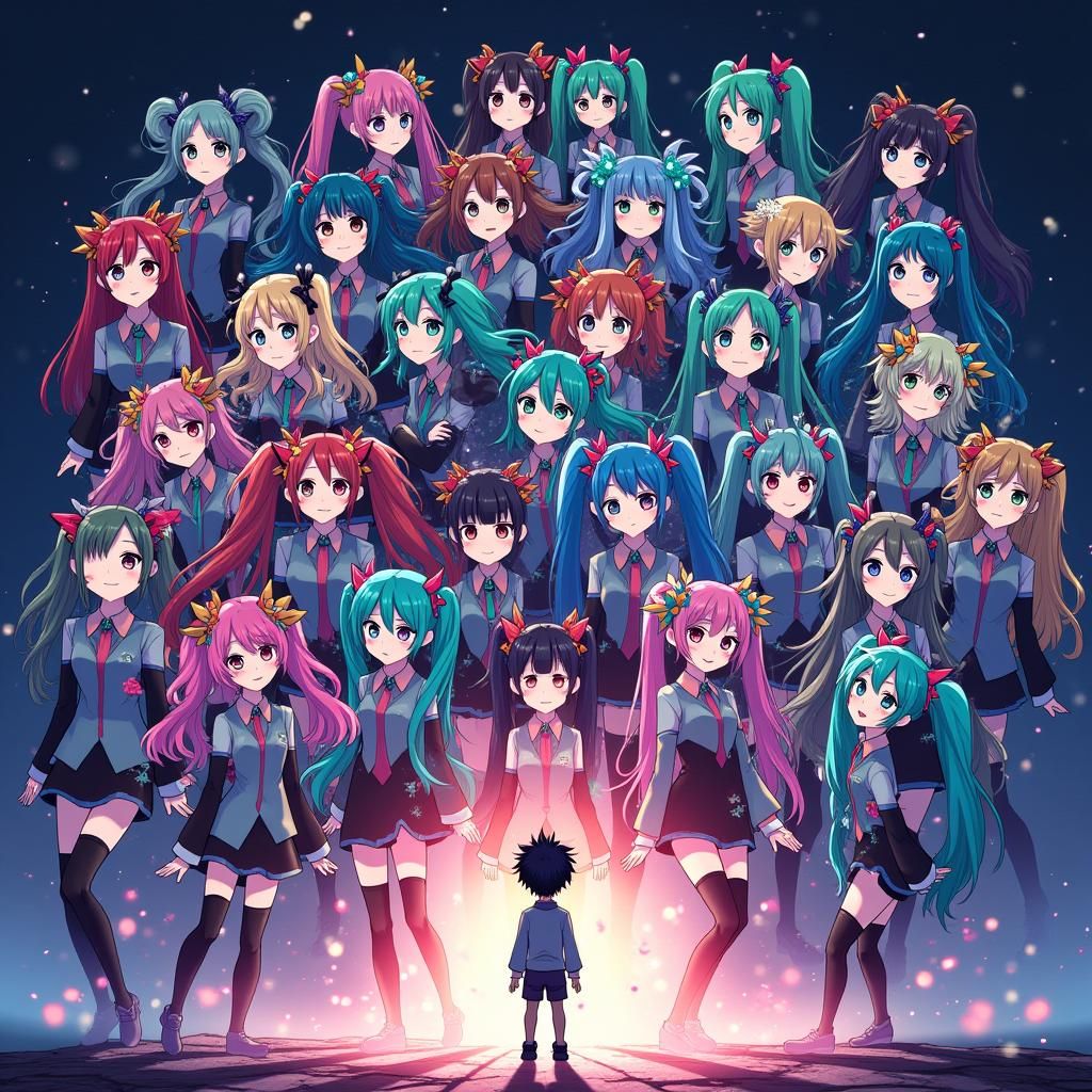 Vibrant Hatsune Miku Anime Scene in Studio Trigger Style