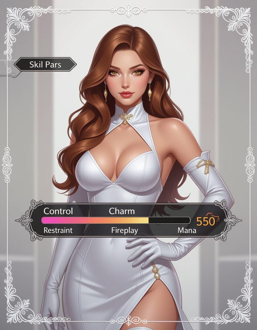 Latex-Clad Woman in Character Interface HUD