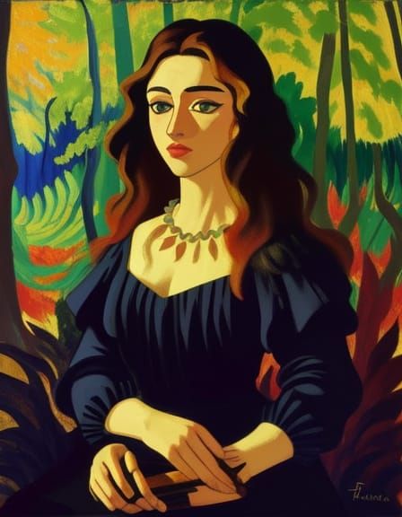 Wild Fauvist Landscape with Expressive Trees and Vibrant Col...