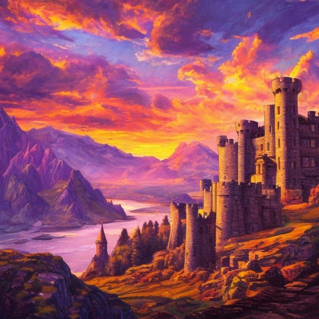 Medieval castle on a mountain