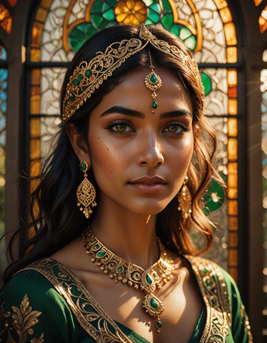 Bollywood Princess in Stained Glass Glory