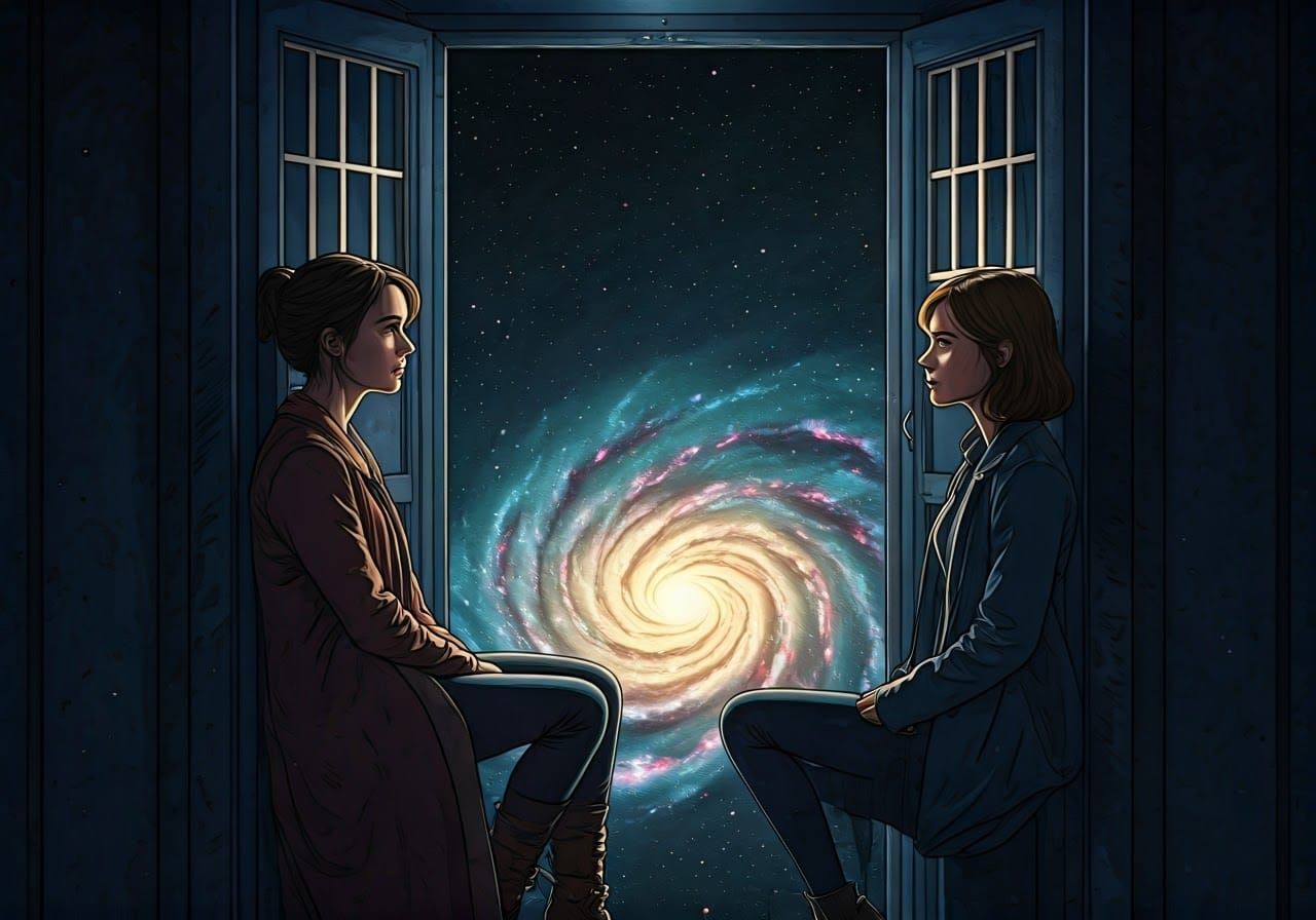 Cosmic Duo on the Threshold of Eternity in Graphic Novel Sty...