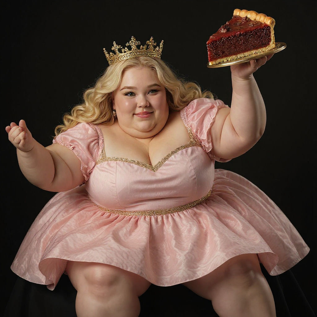 Realistic Photo of a Plus-Size Blonde Princess