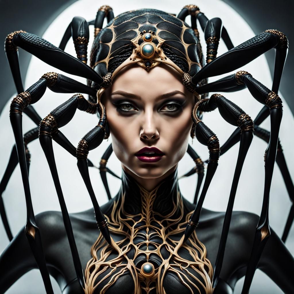 Surreal Arachne Woman Hybrid Creature