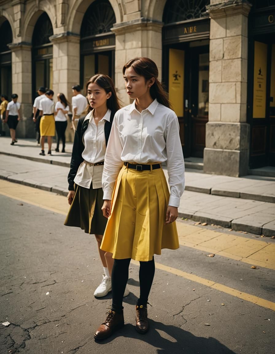 Cinematic Image of Girl and Boy in Film Still