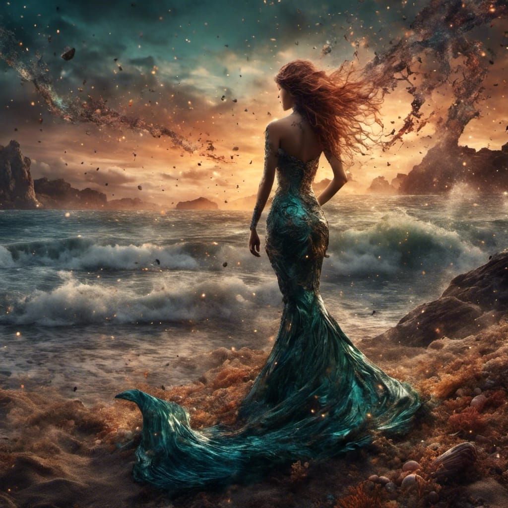 Mermaid on a Beach: Epic Digital Matte Painting