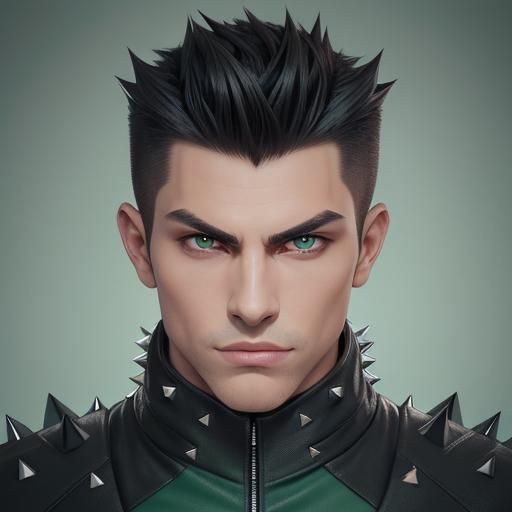 Handsome Man with Spiky Hair in Origami Style