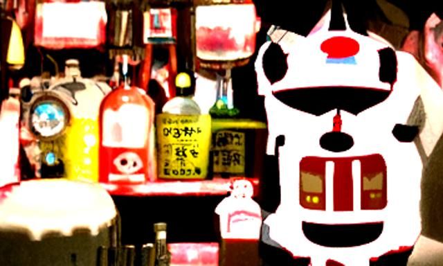 Cyborg bartender Studio Ghibli