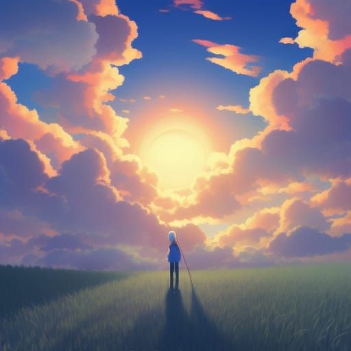 Anime Key Visual by Makoto Shinkai in Ghibli Style