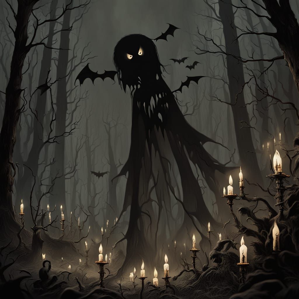 Mysterious Child Vampire in Eerie Forest