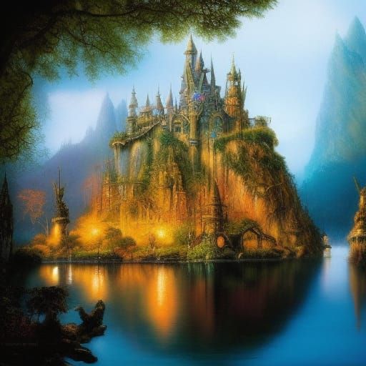 Enchanted Mushroom Castle in Fairytale Style