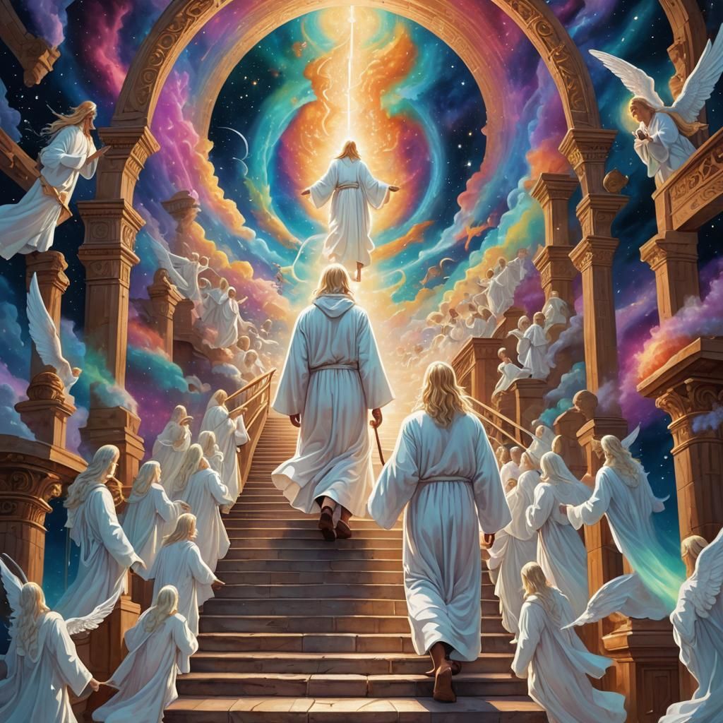 Celestial Stairway to Heaven with Angels