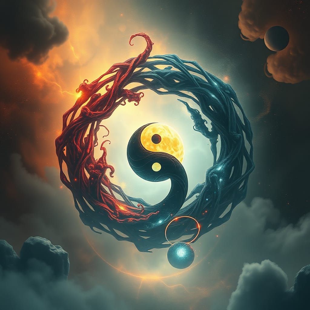 Harmonious Yin-Yang in Dreamlike Fantasy Art
