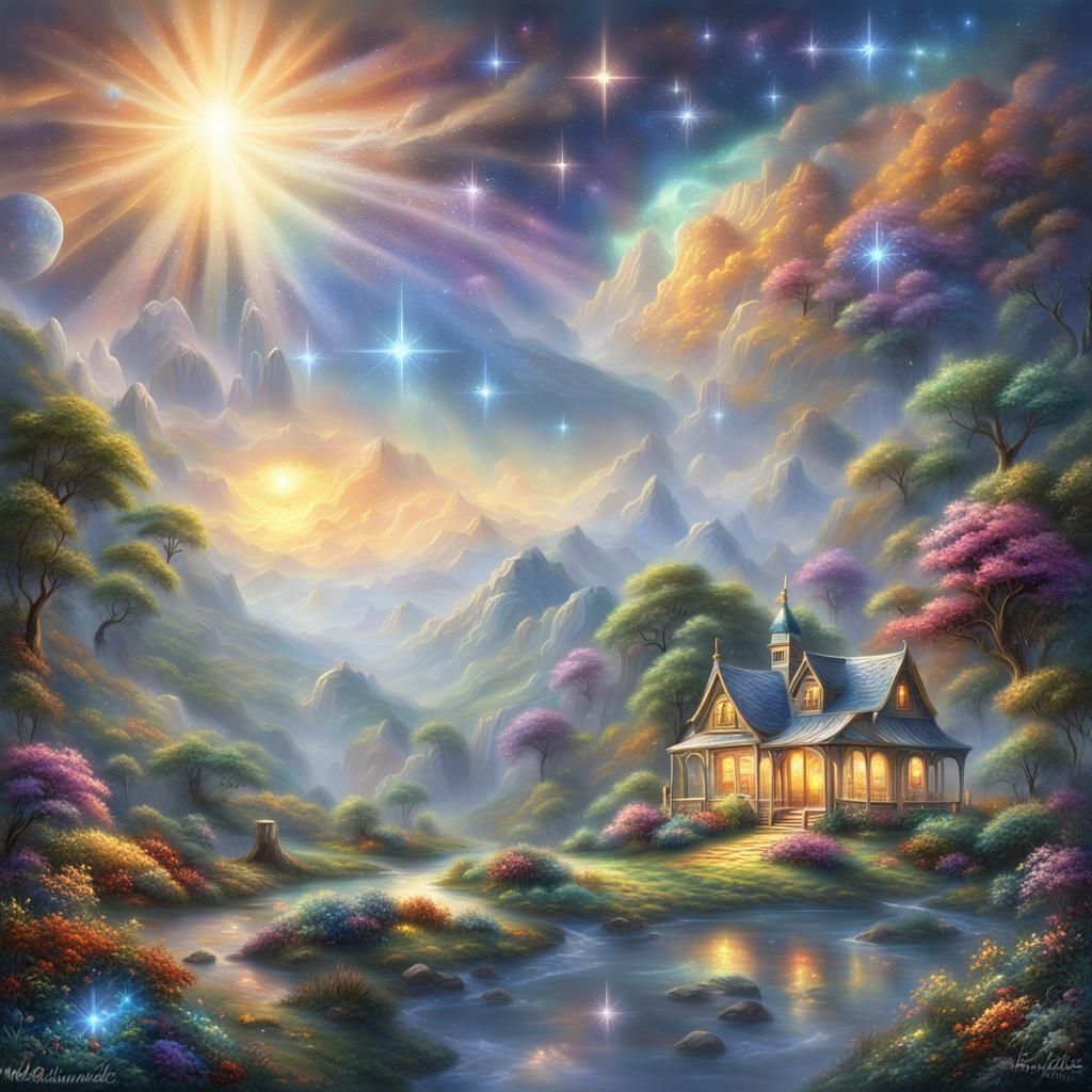 Ethereal Universe of Stars Digital Matte Painting