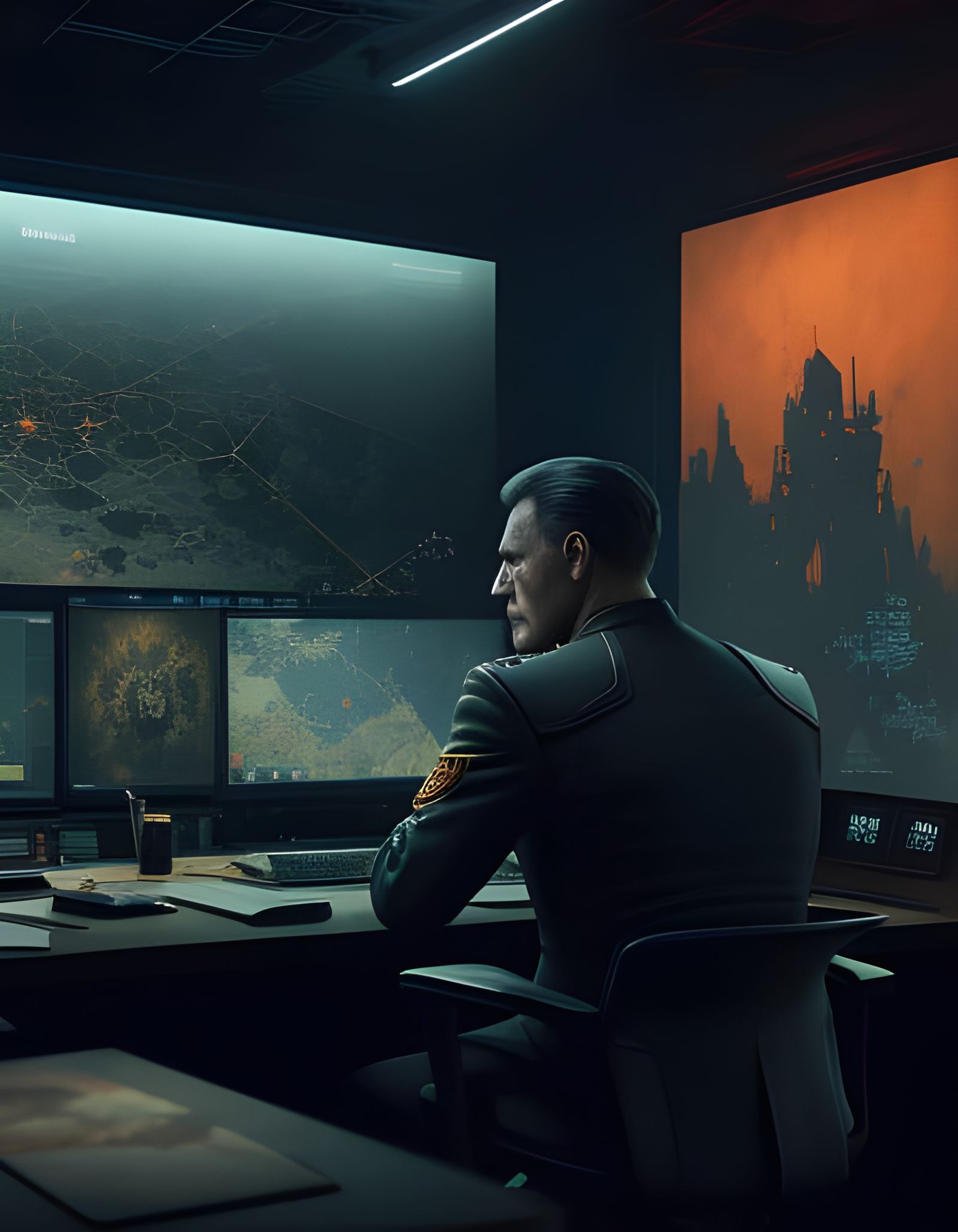 Government Leader Ponders Nuclear Launch in War Room