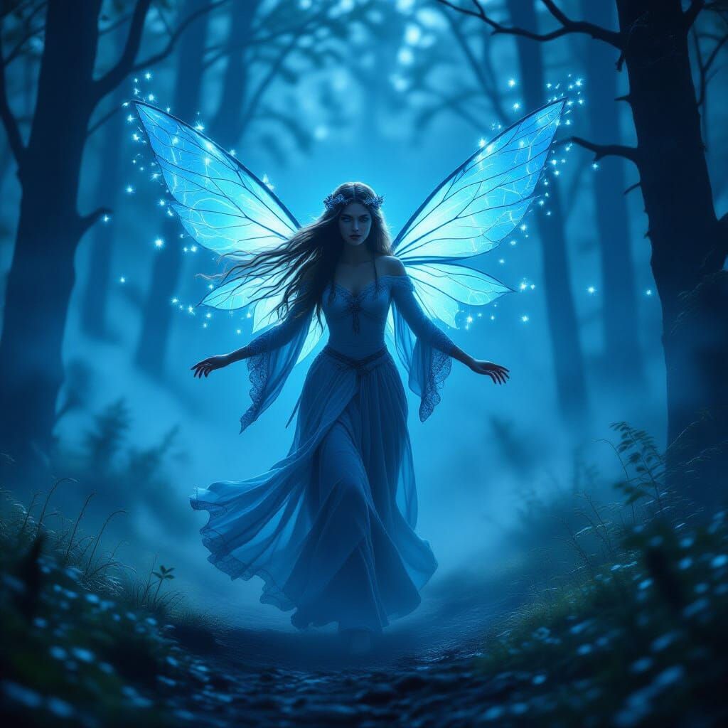 Slavic Forest Spirit Wiła Dances in Ethereal Glow