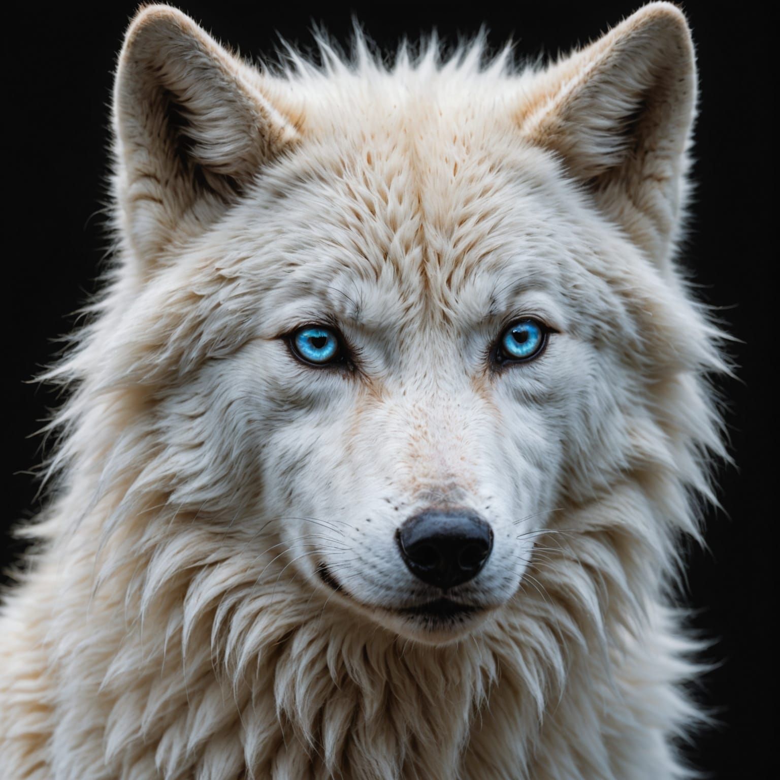 Ethereal White Wolf with Iridescent Fur