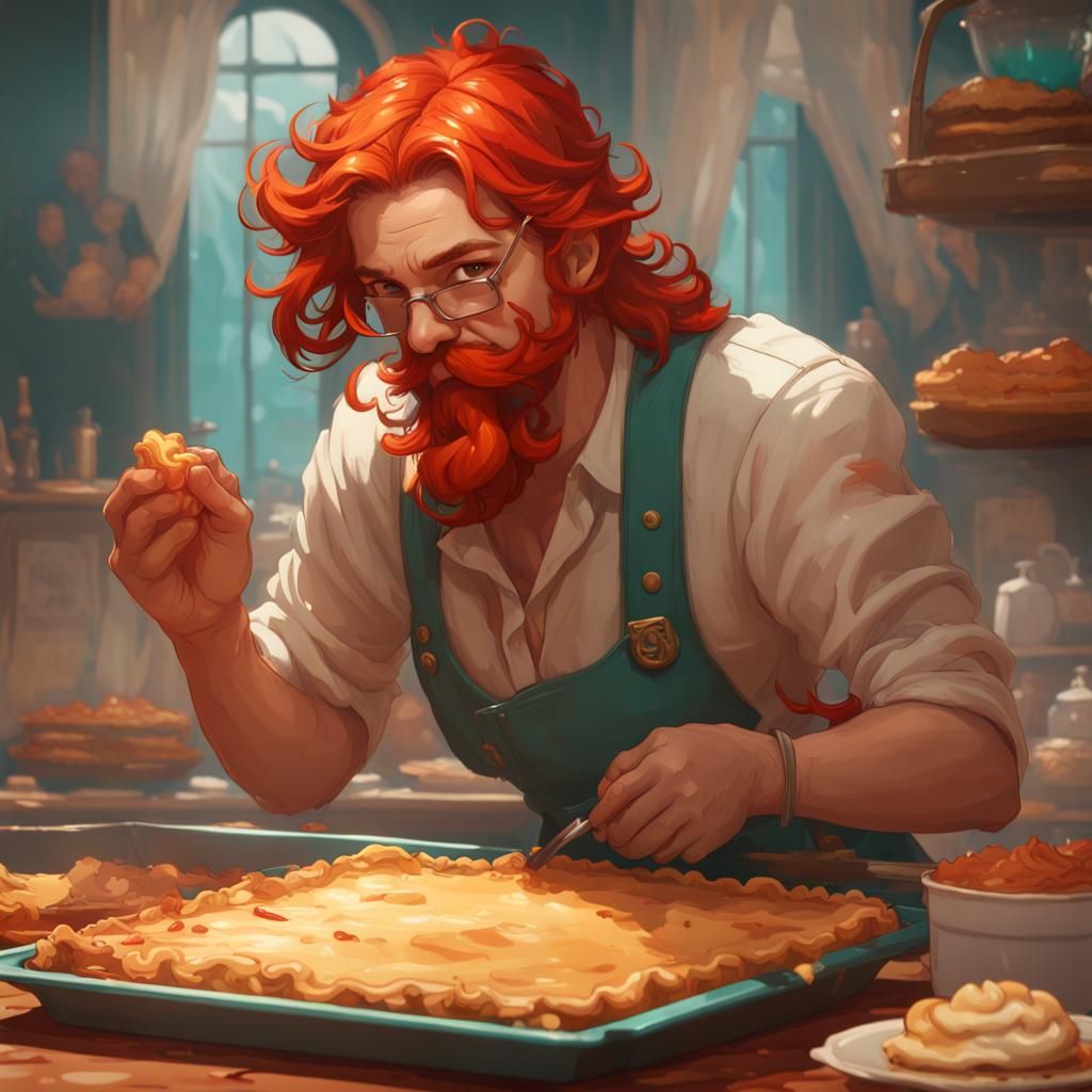 Lasagna Facial for Red-Haired Streamer, Concept Art