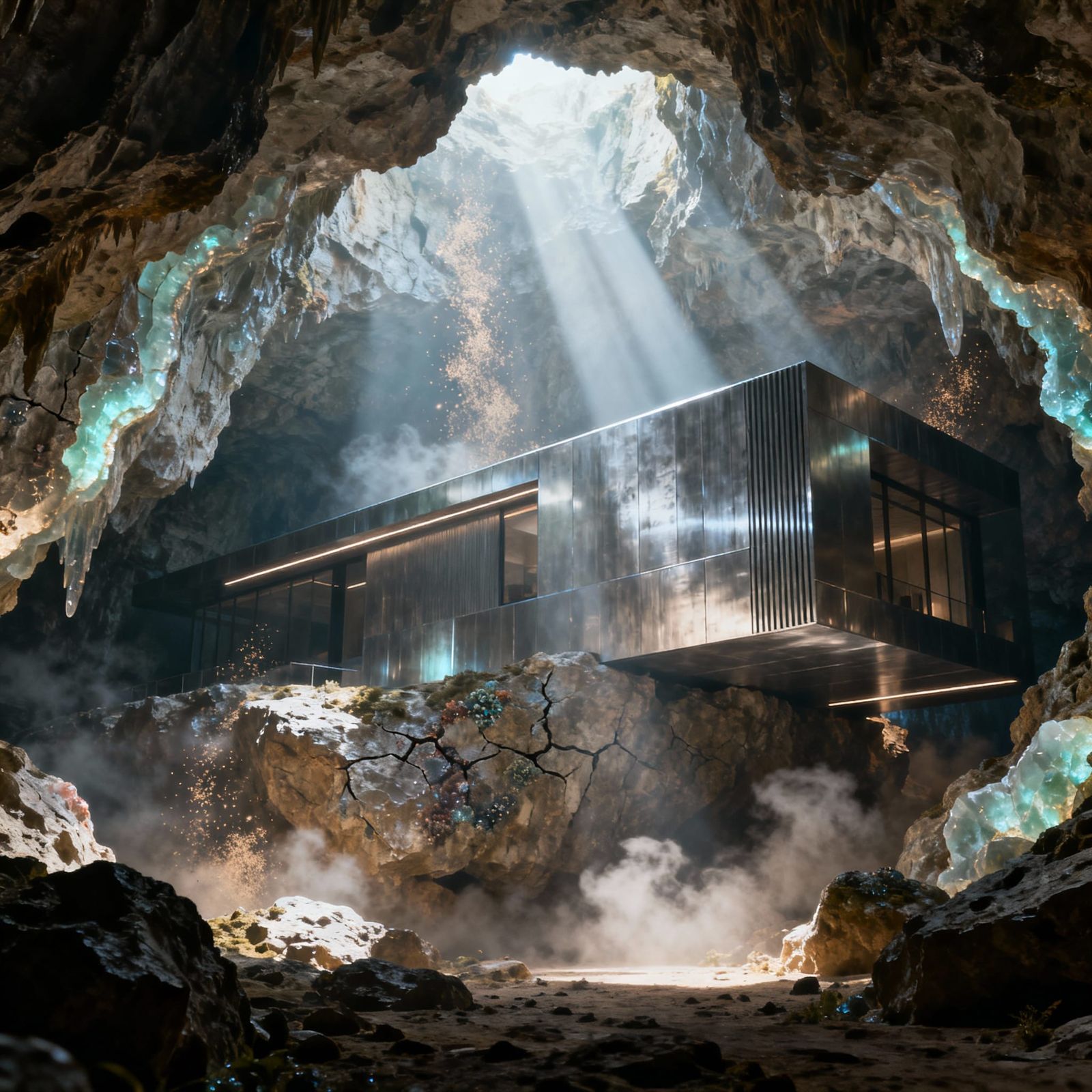 Futuristic Mega-House Hidden in Giant Cave