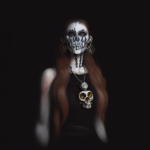 Fox Skull Necromancer in Dark Fantasy Style