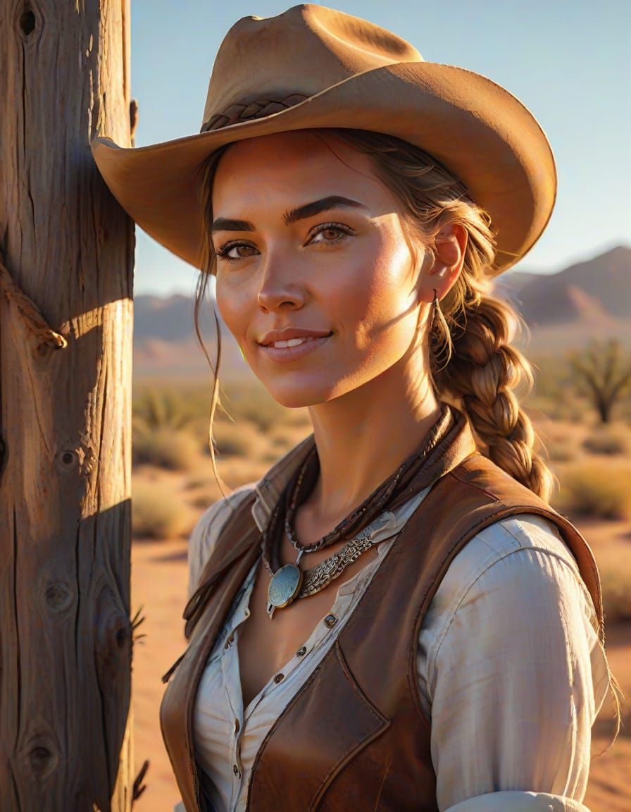 Western Goddess in Warm Golden Light