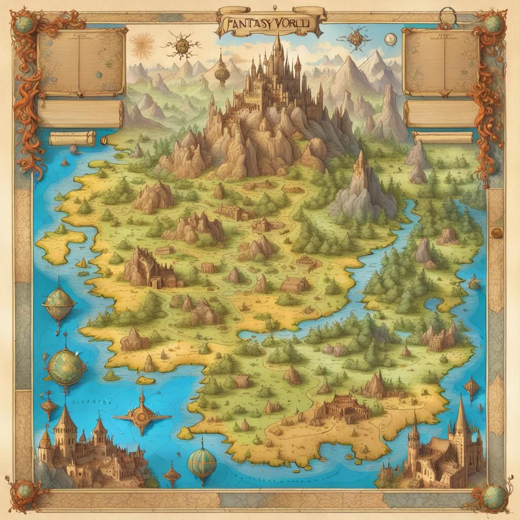 Fantasy World Map as Scientific Illustration