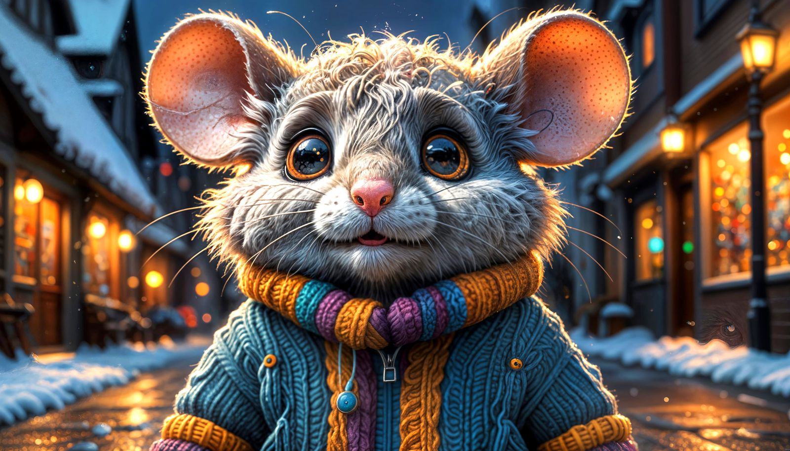 Stylish Mouse in Winter Attire