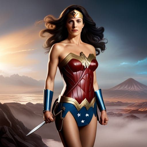 Wonder Woman in Comic Book Style