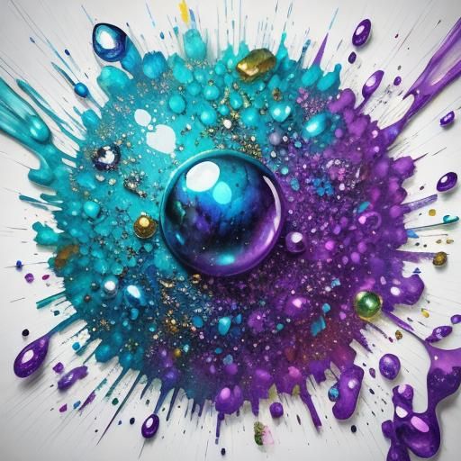 Colorful Melting Jewels in Graffiti Art Style
