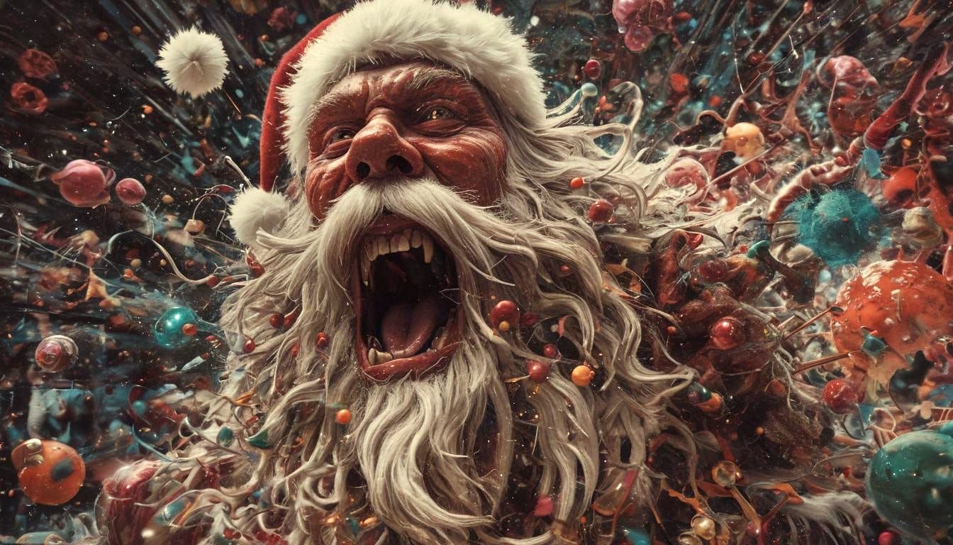 Cyberpunk Santa Monster in Hyperdetailed Expansive Art