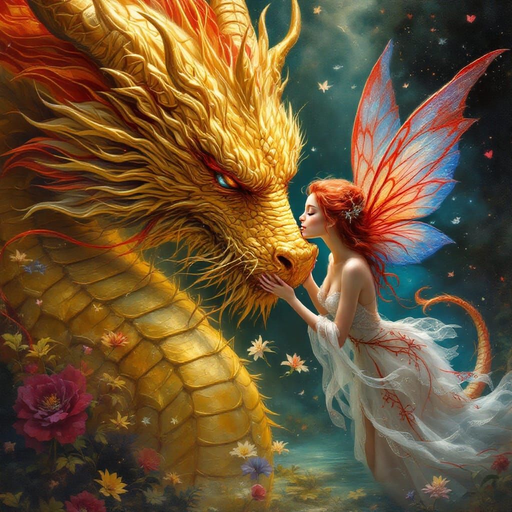 Fairy Kisses Dragon: A Loving Encounter