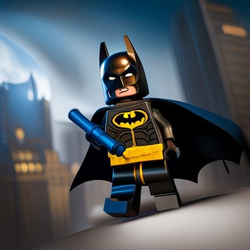 Lego Batman in Gotham with Dynamic Lighting
